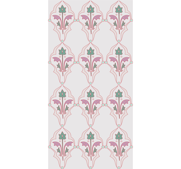 Papel tapiz floral diseño floral formalizado - TenVinilo