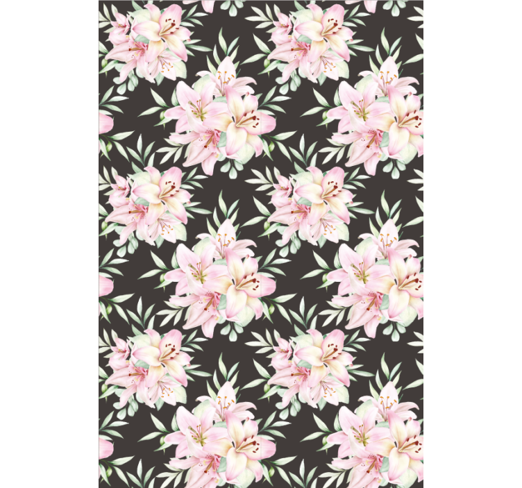 Papel tapiz floral lirios en acuarela - TenVinilo