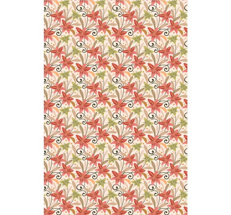 Papel tapiz floral lirios vintage coloridos - TenVinilo