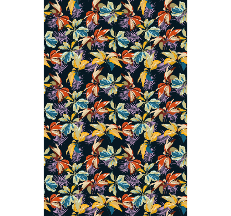 Papel tapiz floral diseño lirio tigre - TenVinilo
