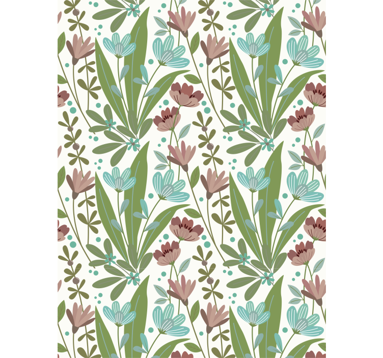 Papel tapiz floral estilo campestre vintage - TenVinilo