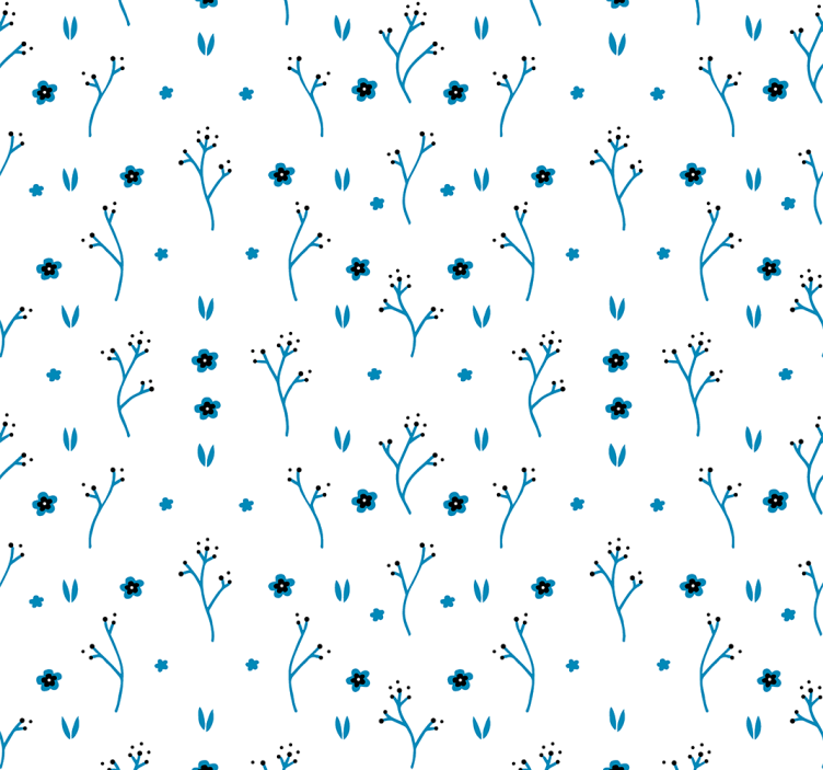 Papel pintado azul claro flores pequeñas - TenVinilo