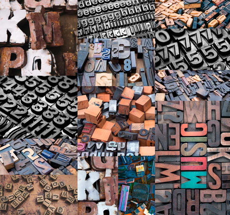 Papel pintado letras frases de imprenta - TenVinilo