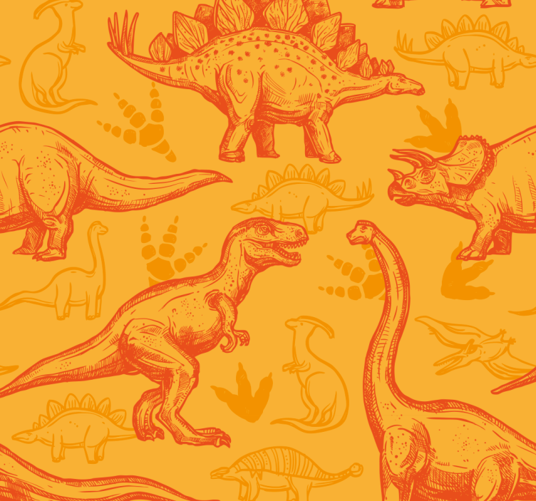 Papel tapiz dinosaurios dibujos animados de dinosaurios - TenVinilo