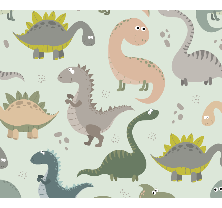 Papel tapiz dinosaurios ilustraciones divertidas - TenVinilo
