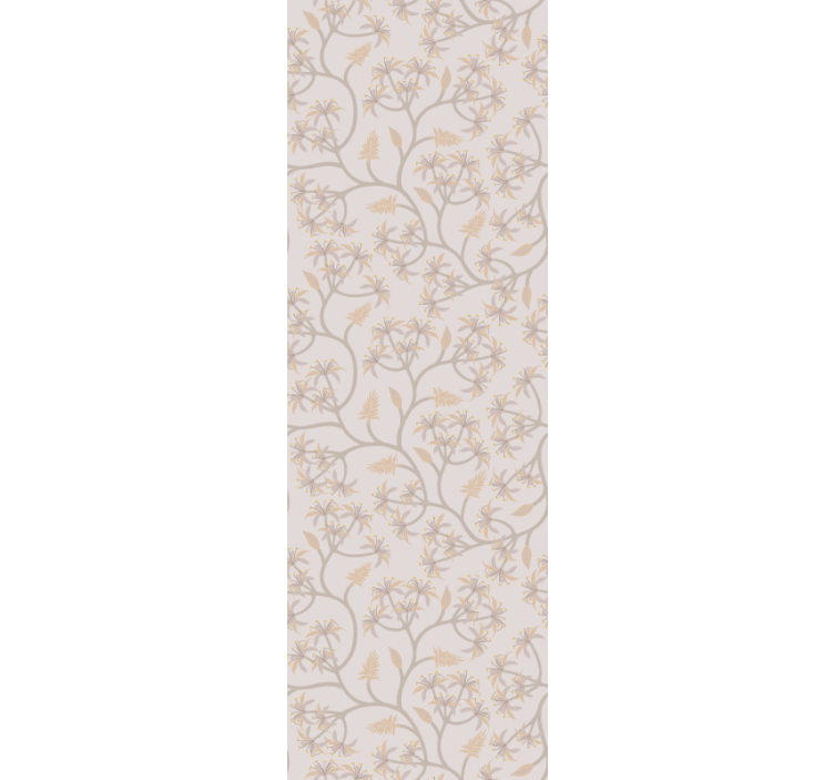 Papel pintado flores con ramas beige - TenVinilo