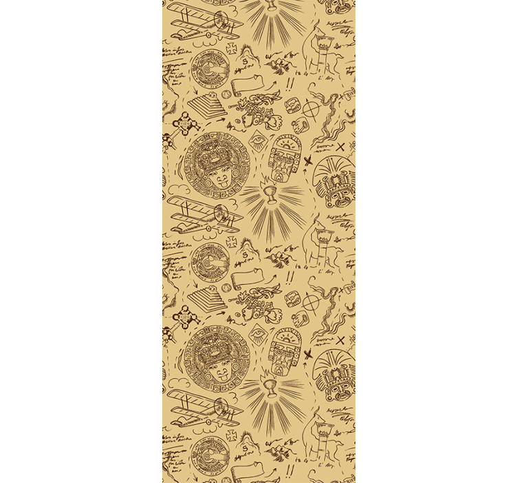 Papel tapiz vintage bocetos de expedición vintage - TenVinilo