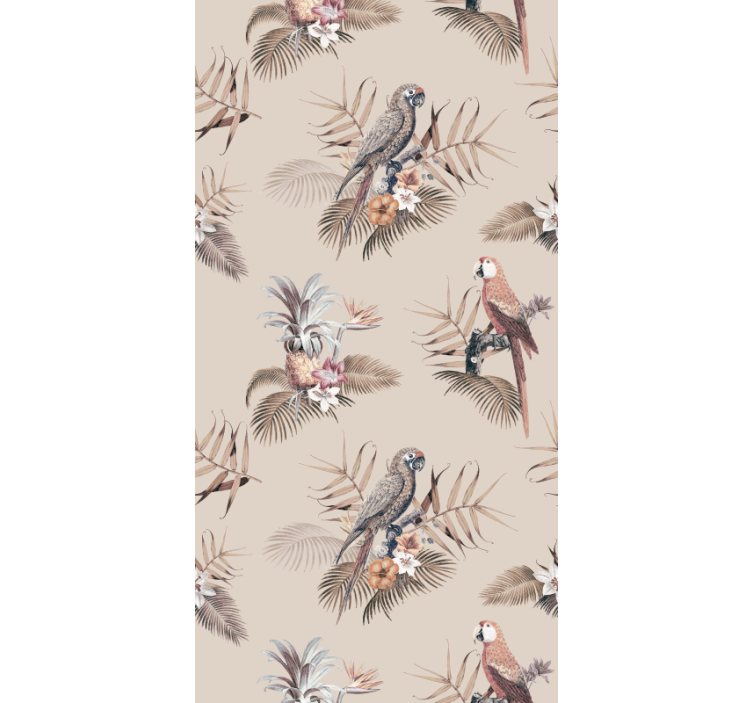 Papel tapiz loros elegancia de loro tropical - TenVinilo