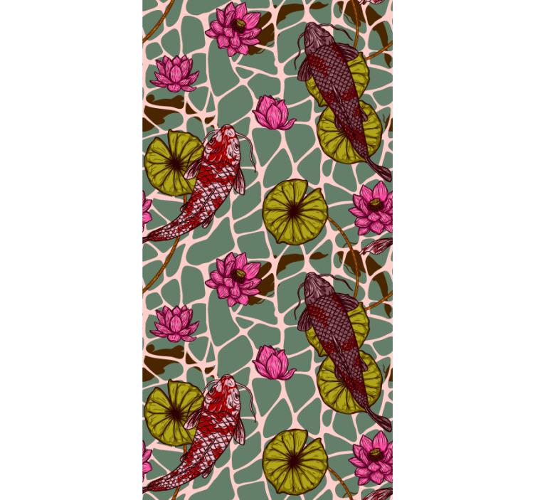 Papel tapiz peces motivo de estanque koi - TenVinilo