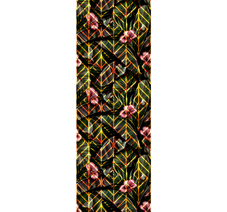 Papel tapiz naturaleza patrón de follaje floral - TenVinilo