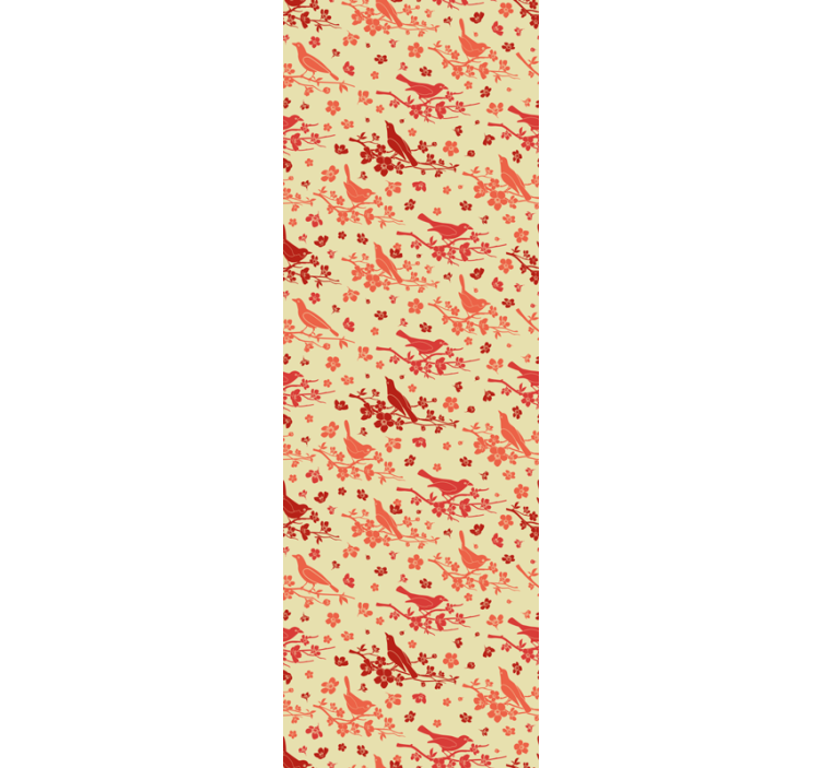 Papel tapiz floral aviario ornamental - TenVinilo