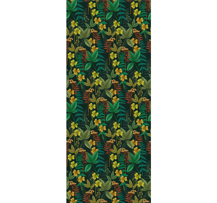 Papel tapiz naturaleza patrón de rayas botánicas - TenVinilo