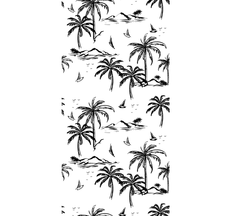 Papel tapiz selva paisaje de isla tropical - TenVinilo