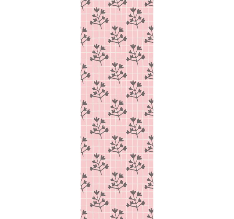 Papel tapiz hojas patrón de cuadrícula botánica - TenVinilo