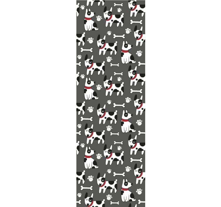 Papel tapiz perros ilustración canina juguetona - TenVinilo