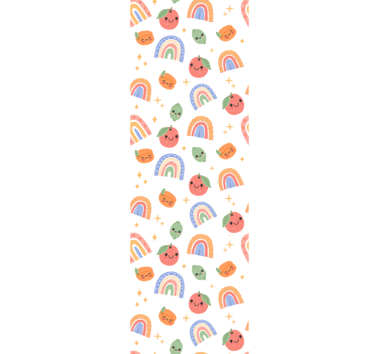 Papel pintado moderno Lindos bebés frutas con cara - TenVinilo