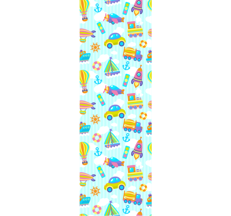 Papel tapiz infantil transporte lúdico - TenVinilo