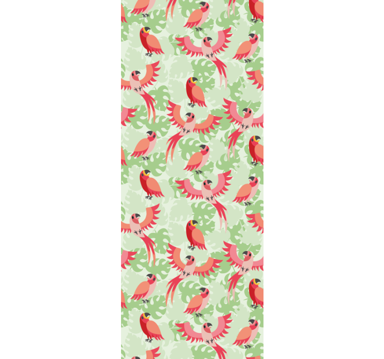 Papel tapiz pájaros patrón de loro - TenVinilo