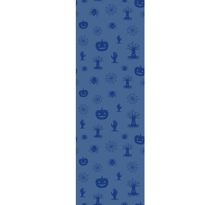 Papel pintado Halloween Personajes de halloween azul - TenVinilo