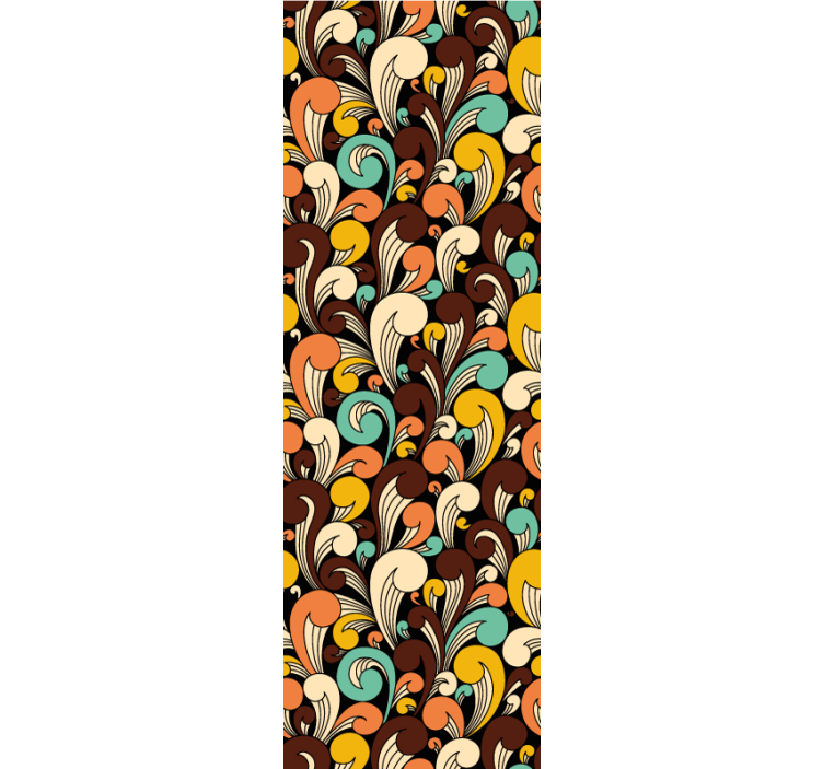 Papel tapiz ornamental motivo retro remolino - TenVinilo