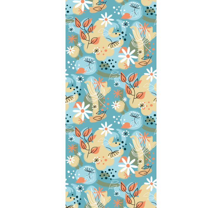 Papel pintado salón Fondo floral plano abstracto - TenVinilo