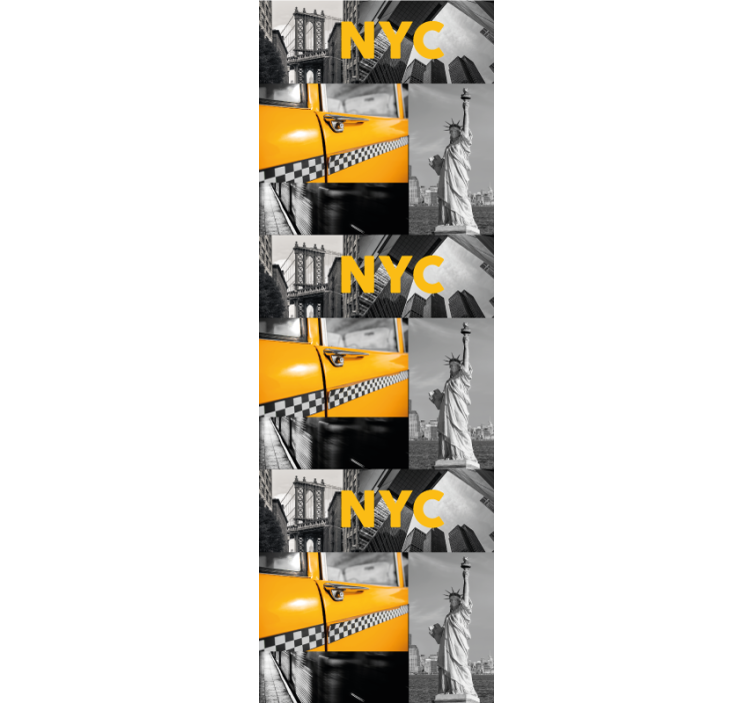 Papel pintado Nueva York Collage de nyc naranja y gris - TenVinilo