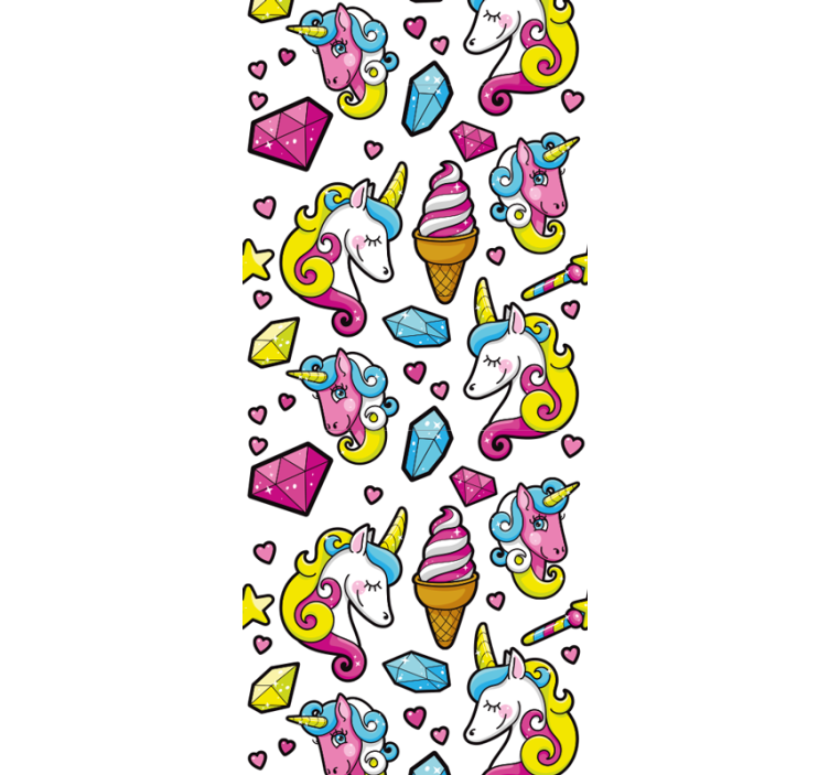 Papel tapiz infantil motivo de fantasía de unicornio - TenVinilo