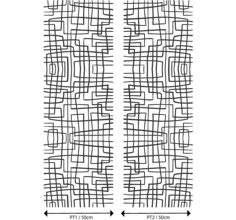 Papel tapiz comedor patrón de línea abstracta - TenVinilo