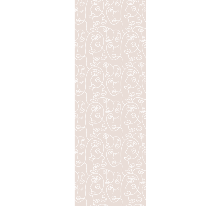 Papel tapiz arte patrones de rostros abstractos - TenVinilo