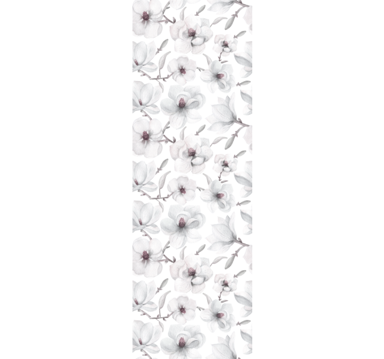 Papel tapiz flores elegante motivo gris - TenVinilo