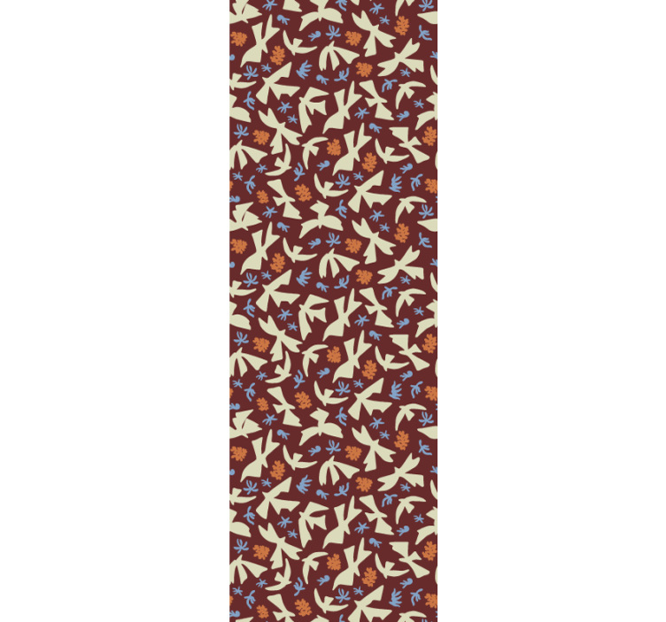 Papel tapiz floral motivos naturales estilizados - TenVinilo