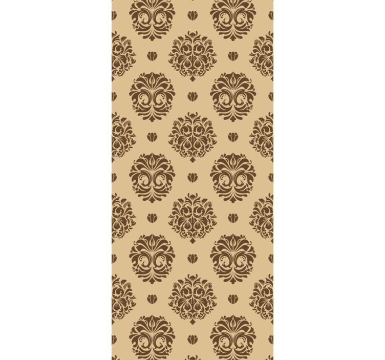 Papel tapiz floral patrón beige antiguo - TenVinilo