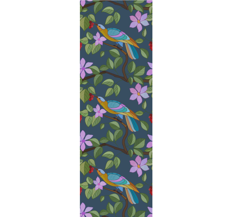 Papel tapiz pájaros diseño tropical colorido - TenVinilo
