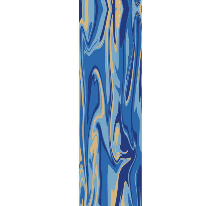 Papel tapiz geométrico ondas azules fluidas - TenVinilo