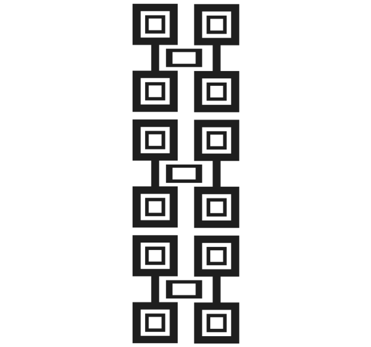 Papel tapiz geométrico cuadrado en blanco y negro - TenVinilo