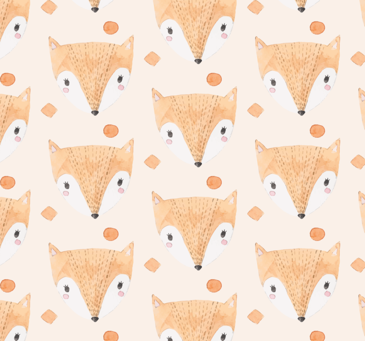 Papel habitación infantil zorro pintado a mano - TenVinilo