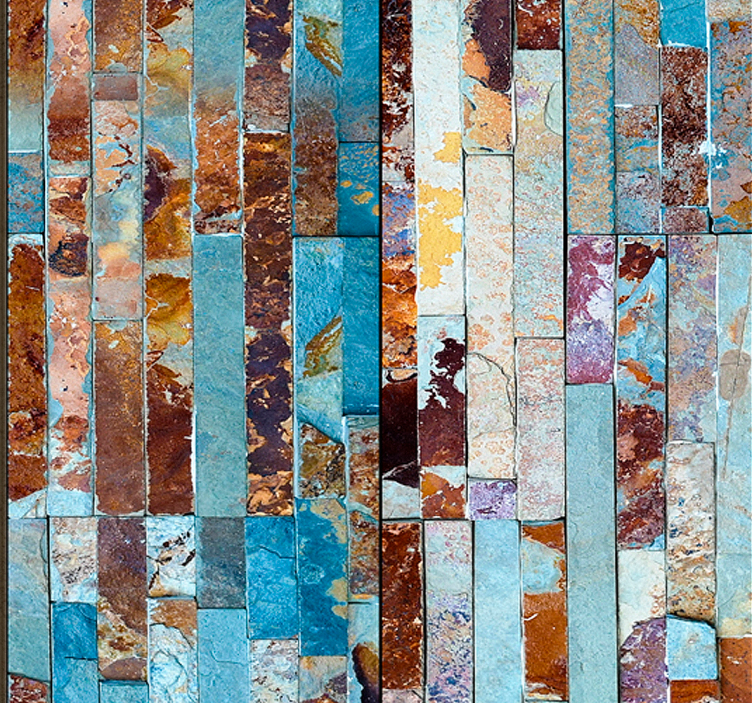 Papel pintado mármol natural azul y marrón - TenVinilo