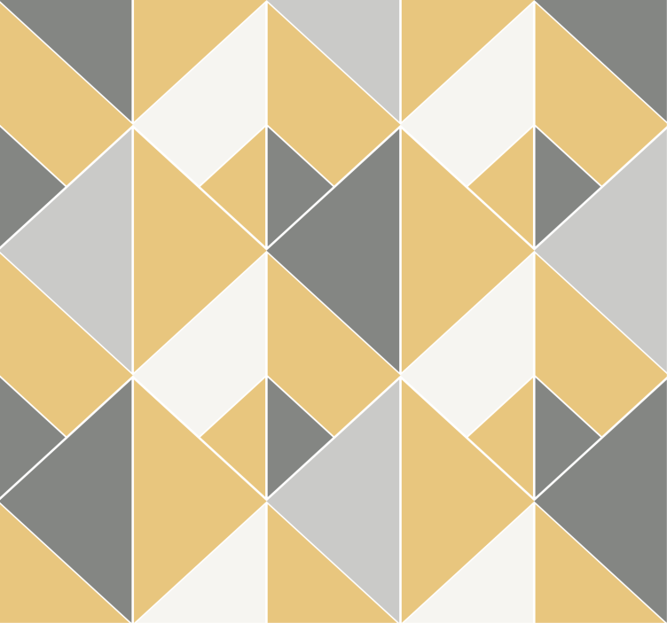 Papel pintado triangulos patrón amarillo y gris - TenVinilo