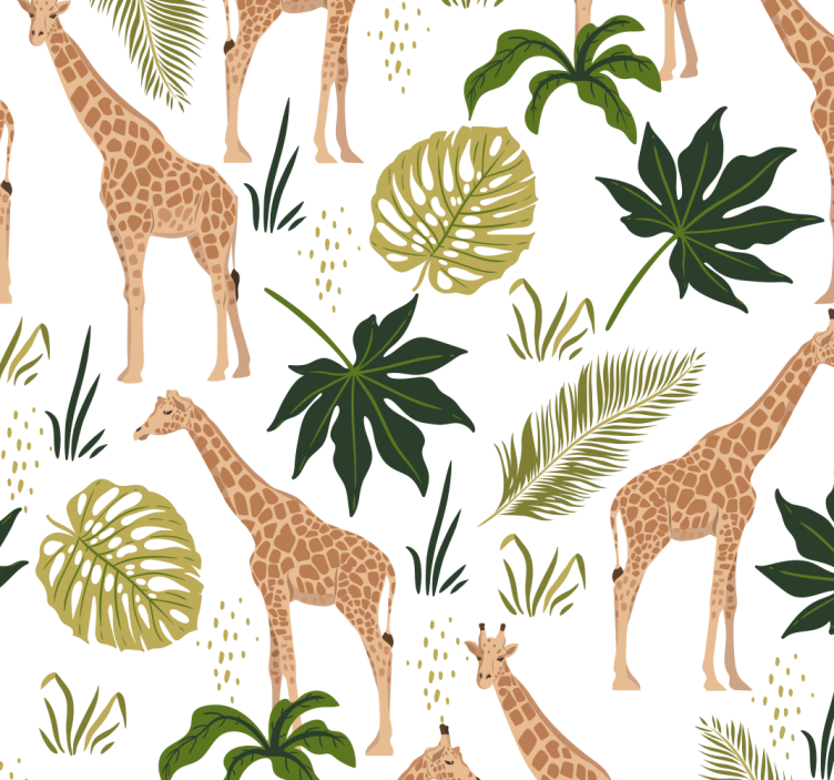 Papel tapiz animales tema de jirafa safari - TenVinilo