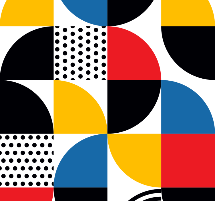 Papel tapiz geométrico fusión de círculos geométricos - TenVinilo