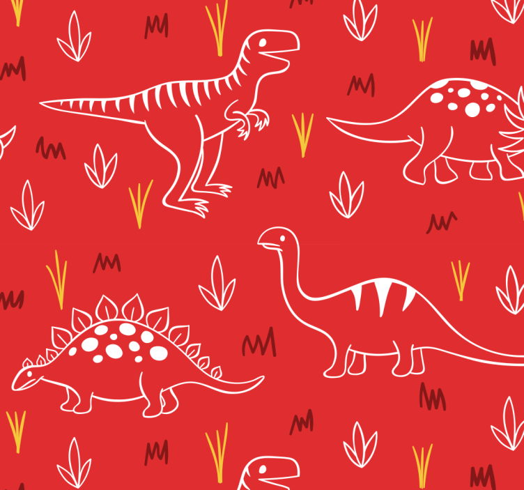 Papel tapiz dinosaurios ilustración de dinosaurio - TenVinilo