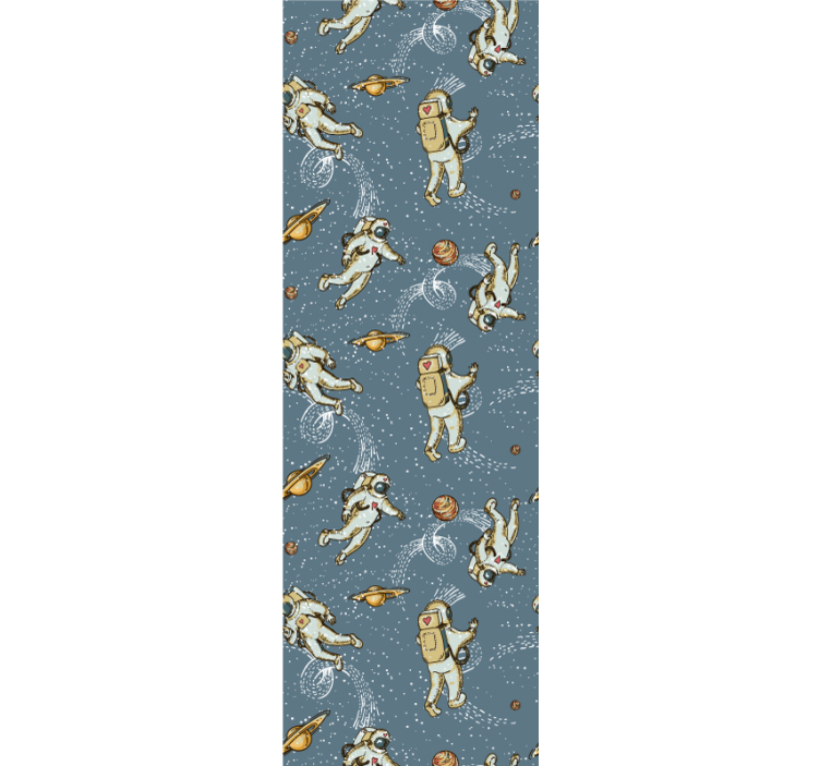 Papel tapiz infantil astronauta y planetas - TenVinilo