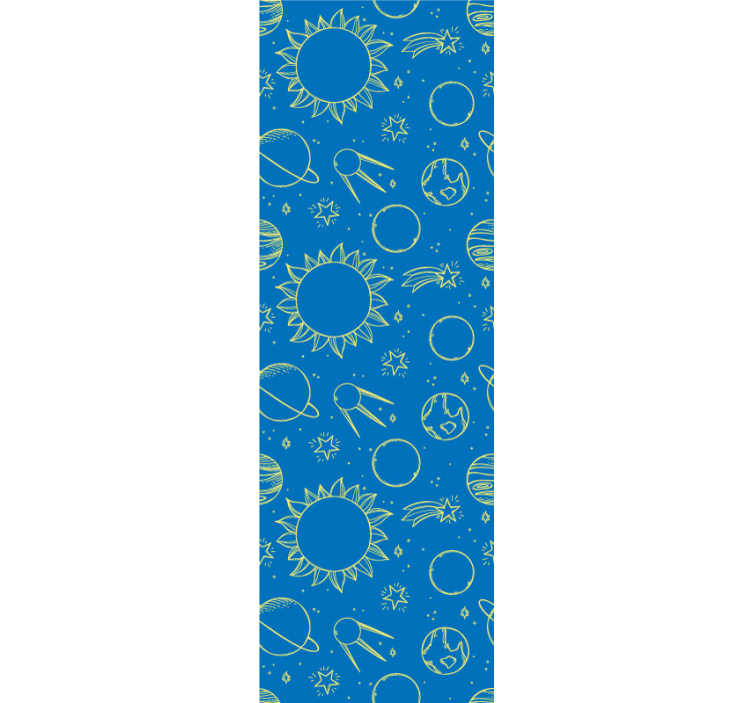 Papel tapiz bebé fondo con temática espacial - TenVinilo