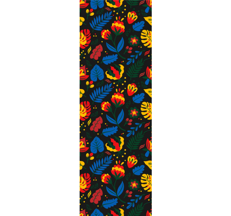 Papel tapiz ornamental patrón de hojas florales - TenVinilo