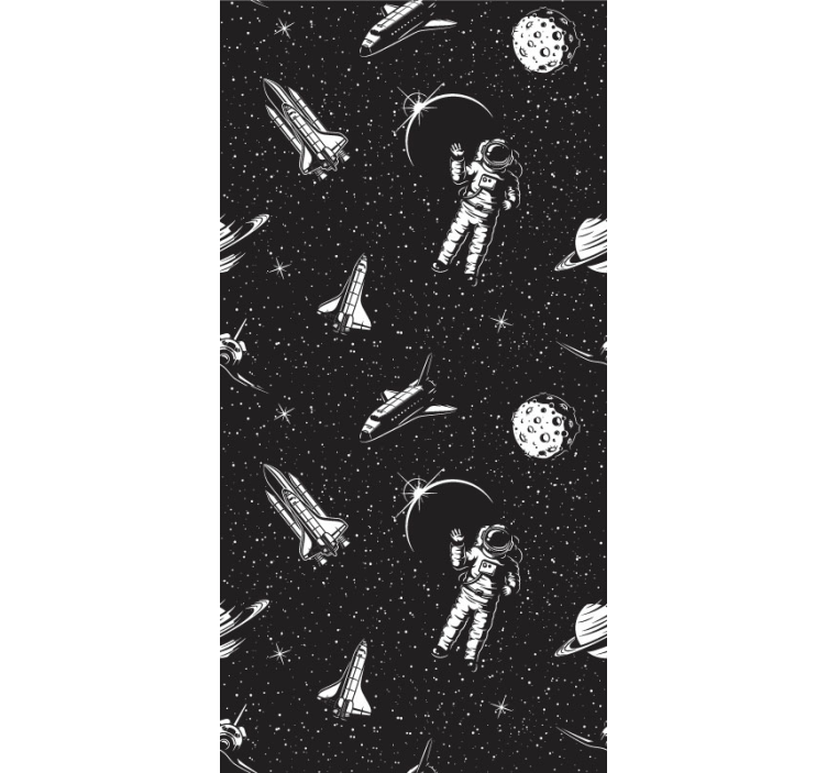 Papel tapiz estrellas astronautas en el espacio - TenVinilo