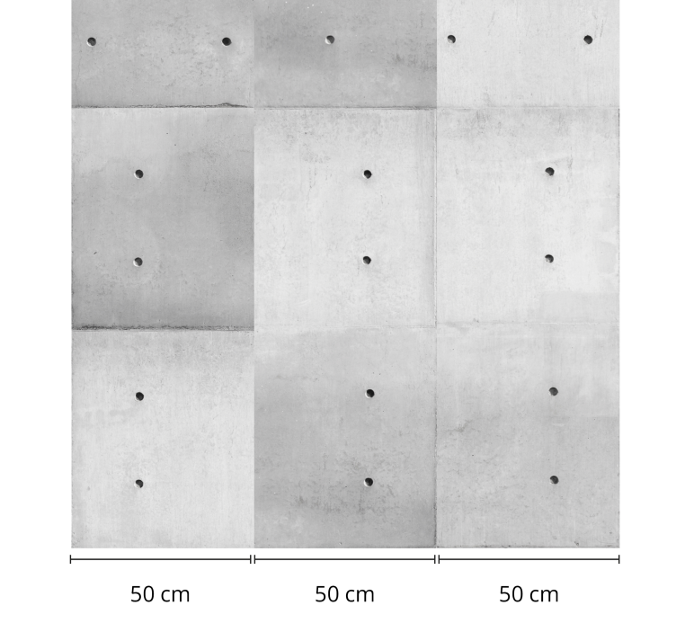 Papel pintado hormigón con agujeros - TenVinilo