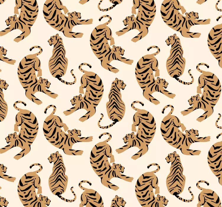 Papel pintado infantil patrón de tigres - TenVinilo