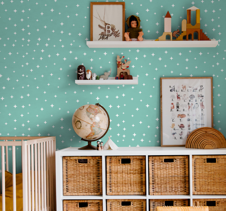 Papel tapiz estrellas patrón estrellado - TenVinilo