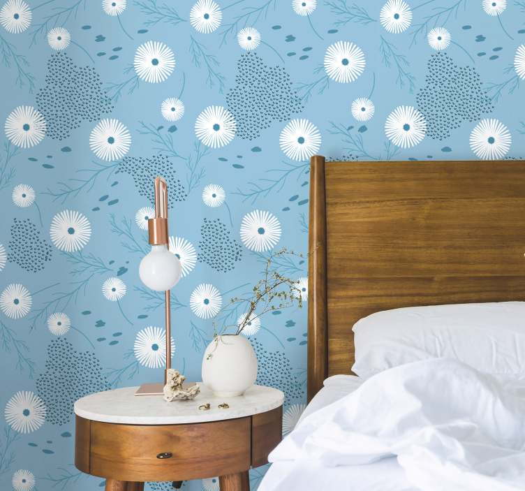 Papel tapiz flores patrón de explosión floral - TenVinilo