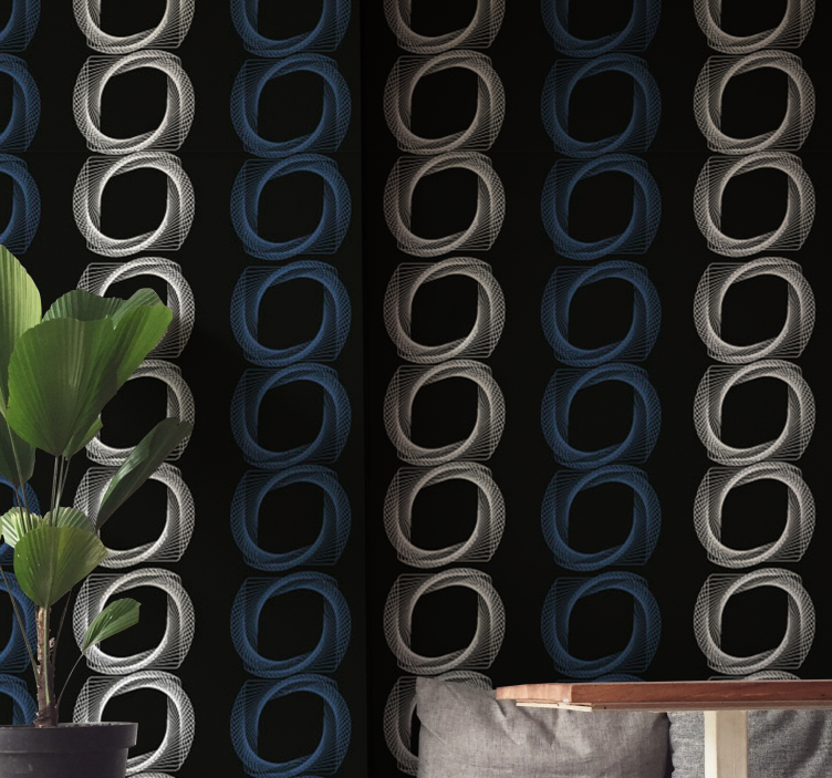 Papel tapiz abstracto patrones circulares - TenVinilo